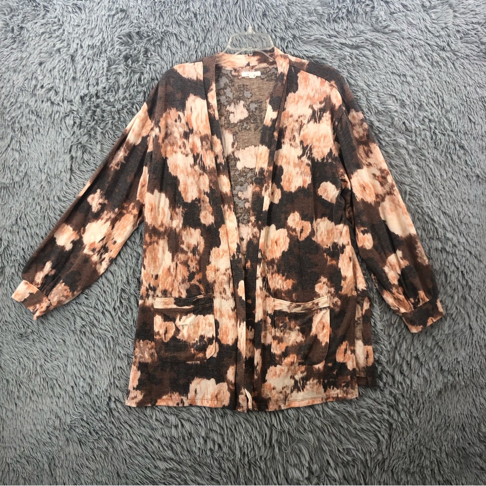 Maurices Cardigan Womens XL Tye Dye Cardigan Pockets Balloon Sleeves